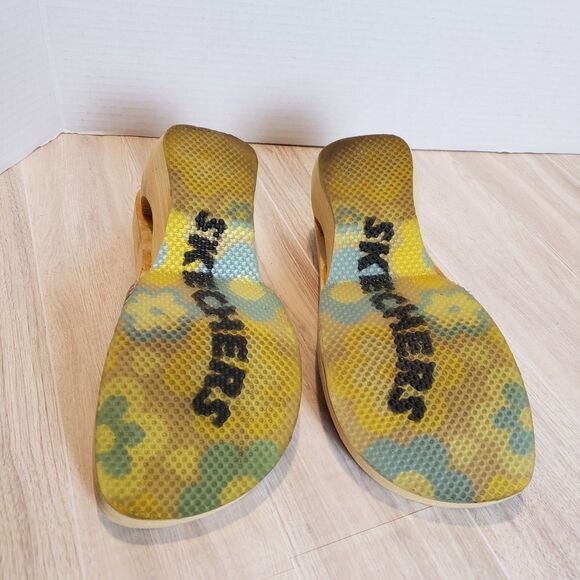 Skechers Somethin’ Else Multicolor Platform Sandals Wood Sole Buckle Y2K SZ 7 - Picture 9 of 9